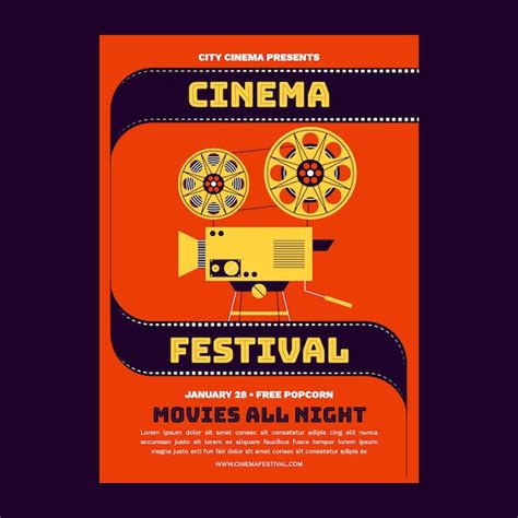 Free Vector | Flat design cinema festival poster