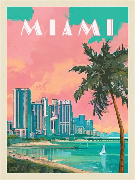 Retro Travel Poster, Vintage Travel Posters, Retro Poster, Miami Posters, Miami Poster Art ...