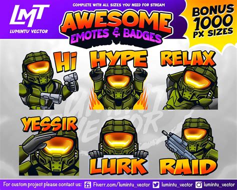 Halo the Master Chief Twitch Emotes Chibi Twitch Emotes | Etsy Canada