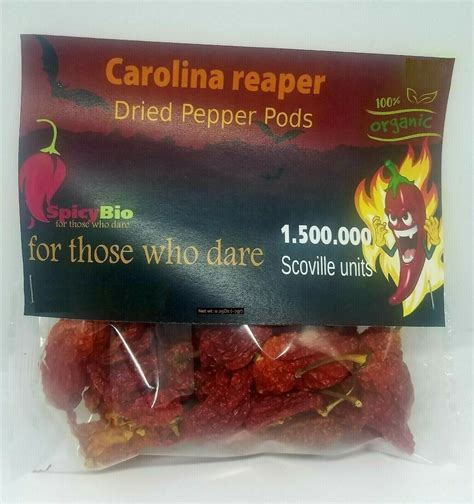 Carolina reaper - Dried Pepper Pods (100% Organic)