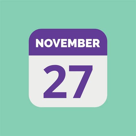 November 27 Calendar Date Icon 23202834 Vector Art at Vecteezy