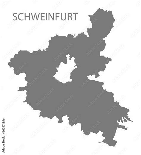 Schweinfurt grey county map of Bavaria Germany Stock Vector | Adobe Stock