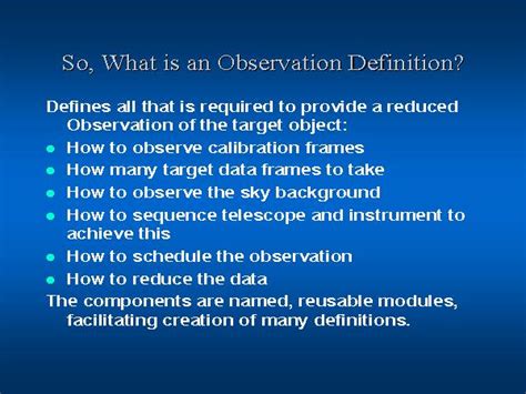 So, What is an Observation Definition?