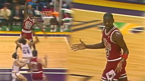 Michael Jordan vs. Utah Jazz Courtside Heckler: "Is he big enough?" (1987) | OLDSKOOLBBALL