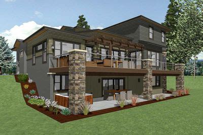 Plan 64452SC: House Plan for a Rear Sloping Lot | Sloping lot house plan, Architectural design ...