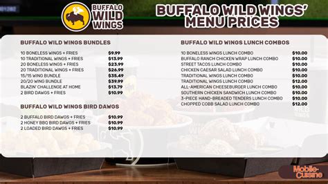 Buffalo Wild Wings Happy Hour Menu With Prices