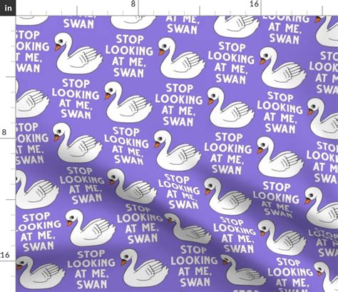 Large - Stop Looking At Me Swan - Pastel Fabric | Spoonflower