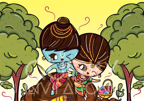 Quirky Indian Wedding Invitations - Ram & Sita Wedding