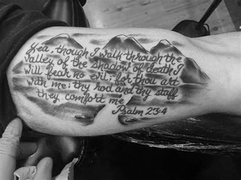 40 Psalm 23 Tattoo Designs For Men - Bible Verse Ink Ideas