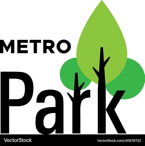 Modern flat simple design metro park logo Vector Image