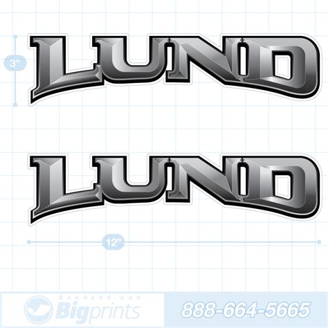 Lund Boat Decals – 3D Chrome Sticker Package – Bannersandbigprints.com