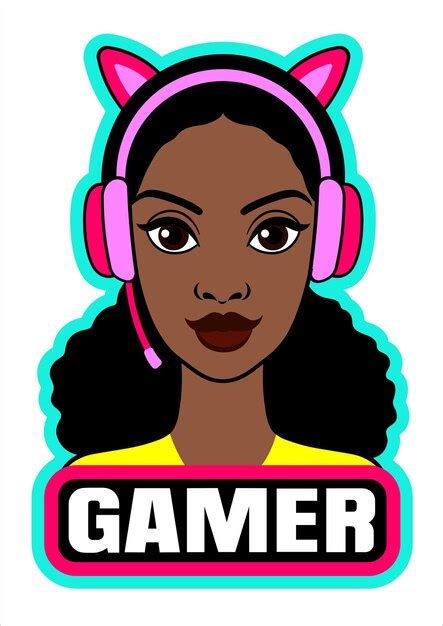 Premium Vector | Black girl gamer design