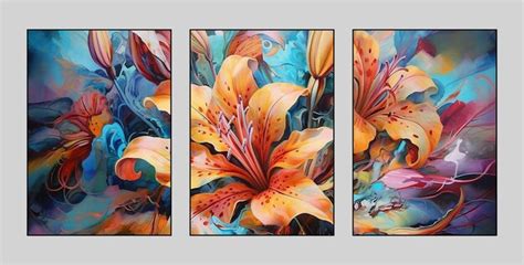 Premium Photo | Triptych plant flowers flowers roses leaves three ...