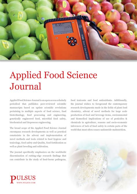 Applied Food Science Journal - Peer Reviewed Journal