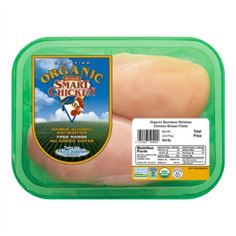 Smart Chicken Organic Boneless Skinless Fresh Chicken Breast, 1 lb ...