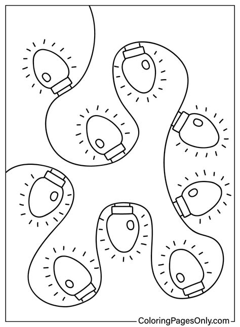 Christmas Lights to Color - Free Printable Coloring Pages