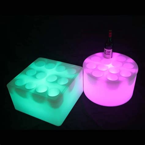 16 Color Changing LED luminous wine rack Waterproof IP54 Glowing Square Wine Holder for Coffee ...