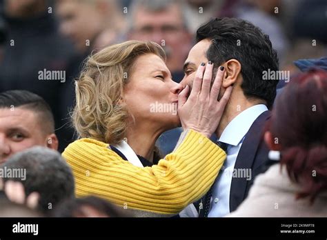 Newcastle United co-owners Amanda Staveley (left) and husband Mehrdad Ghodoussi during the ...