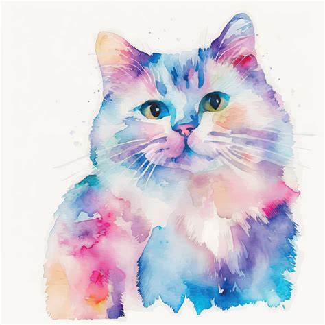 Watercolor cute cat 20375836 Vector Art at Vecteezy