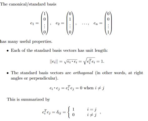 linear algebra - Why use Transpose notation in standart basis vectors ...