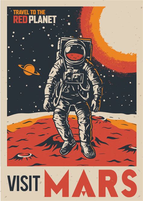 Astronaut Space Art Print - TenStickers