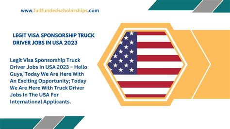 Legit Visa Sponsorship Truck Driver Jobs In USA 2023