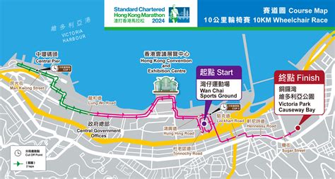 Course map-10km Wheelchair Race - Standard Chartered Hong Kong Marathon
