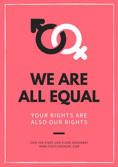 Customize 52+ Gender Equality Poster templates online - Canva