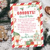 Goodbye Letter from Your Christmas Elf Invitation | Zazzle