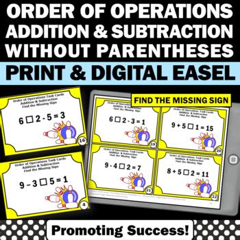 Order of Operations Activity, Order of Operations Task Cards Games Digital Print