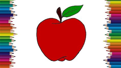 How to draw an apple easy step by step - Apple drawing and coloring - https://htdraw.com/wp ...