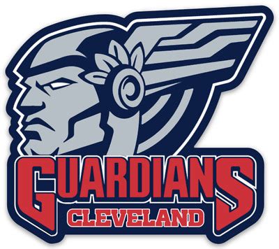 Cleveland Guardians Name Logo W/ Guardian Face Type MLB Die-cut MAGNET | eBay