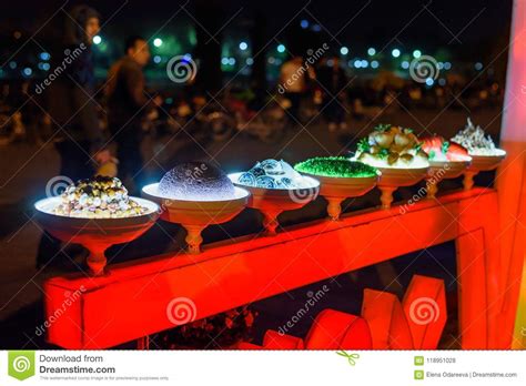 Nowruz Decorations on the Street at Night. Isfahan. Iran Editorial Stock Photo - Image of ...