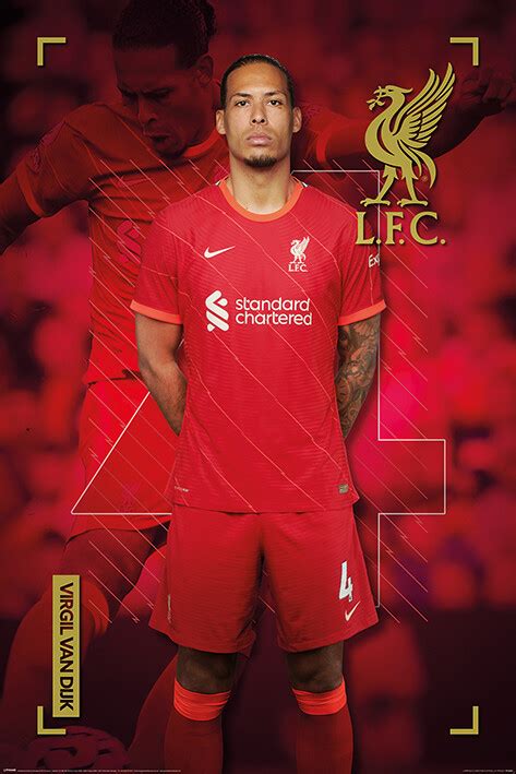 Poster Liverpool FC - Virgil Van Dijk | Wall Art | 3+1 FREE | UKposters