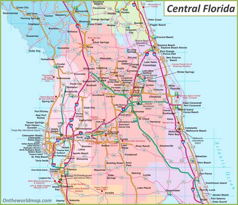 Map of Central Florida - Ontheworldmap.com