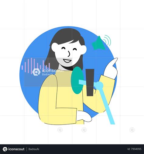 Female Voice Actor Animated Illustration download in JSON, LOTTIE or ...