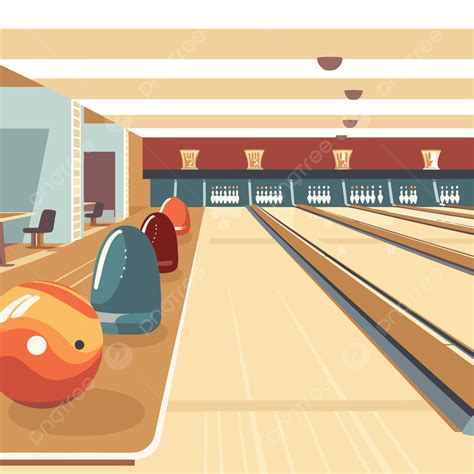 Bowling Alley, Sticker Clipart Bowling Alley Vector Illustration ...