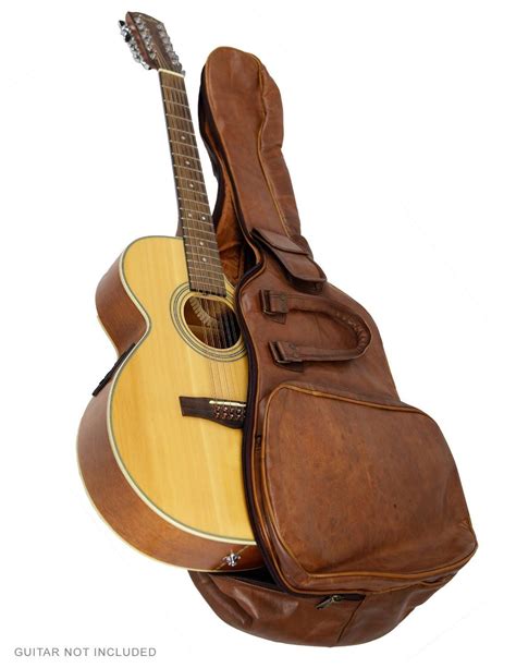 Zest For Life Leather Acoustic Guitar Case Padded Gig Bag | Guitar case, Leather, Acoustic guitar