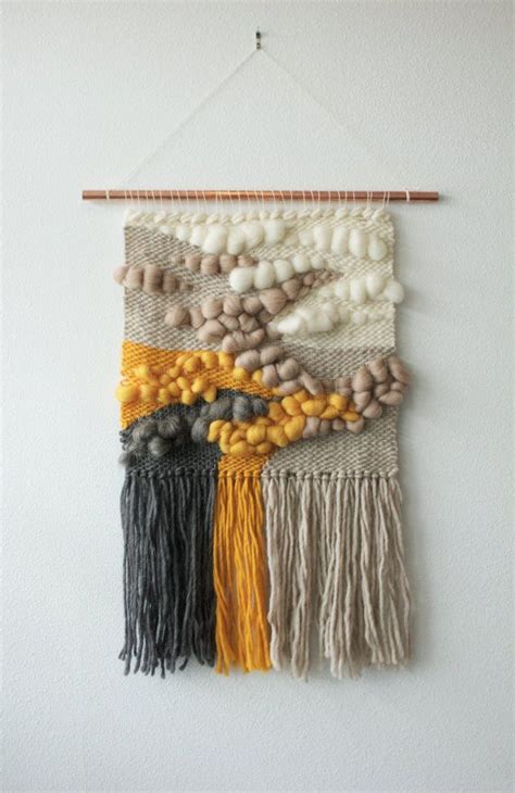 Woven Wall Hanging with Roving Wool and Wool by wearebarnfield | Tapestry weaving, Diy weaving