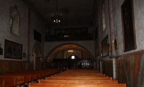 Santa Barbara Mission - Interior of Church, Cemetery, & Surrounding ...