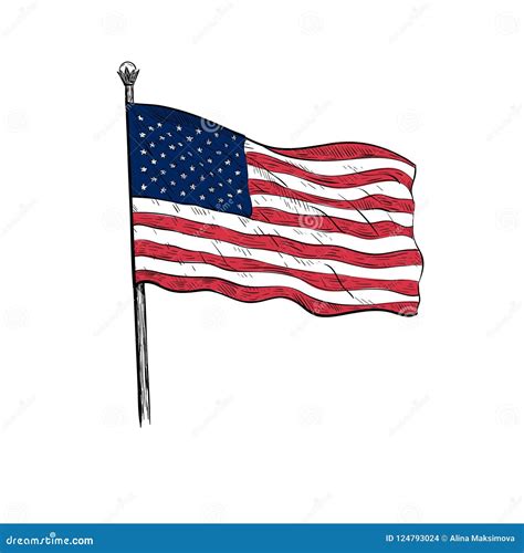 American Flag Vector Illustration. Stock Vector - Illustration of ...