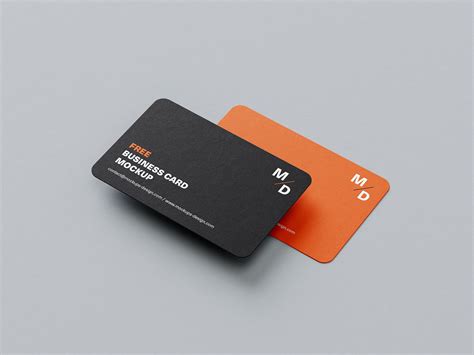 5 Free Rounded Corners Business Card Mockup PSD Set - Good Mockups