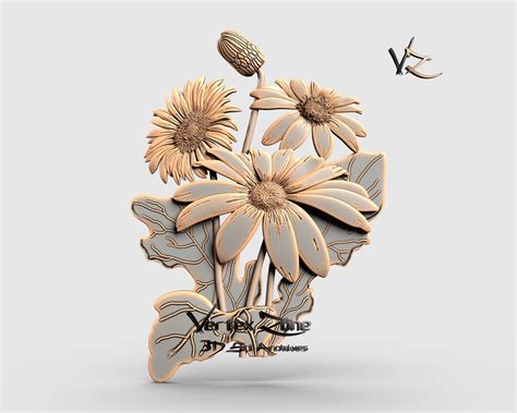 Flowers, 3D STL Model for Cnc Users, CNC Router Engraver, V-carve ...