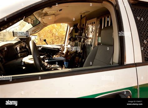 U.S. Border patrol vehicles interior. border ,issues,in, Arizona Stock Photo - Alamy