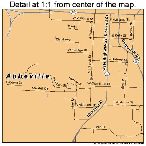 Abbeville Alabama Street Map 0100124