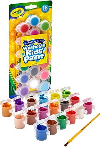 Crayola Washable Kids Paint Set & Paintbrush, Painting Supplies, 18 Count - Walmart.com