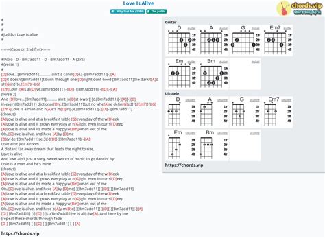 Chord: Love Is Alive - tab, song lyric, sheet, guitar, ukulele | chords.vip