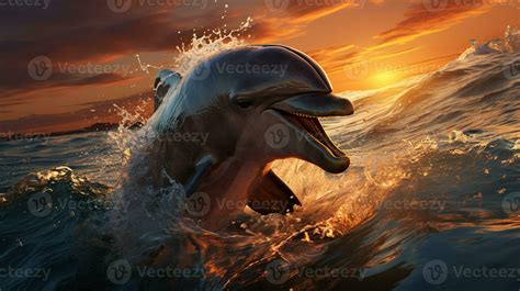 AI generated amazing dolphin wallpaper 35310075 Stock Photo at Vecteezy