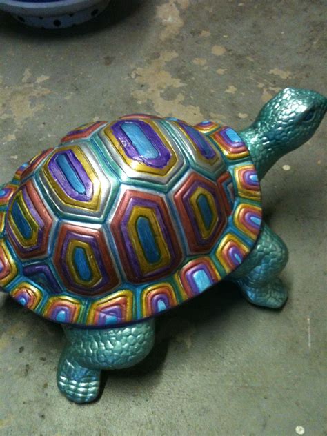 Painted turtle SNS DESIGNS | Turtle painting, Turtle sculpture, Pottery painting