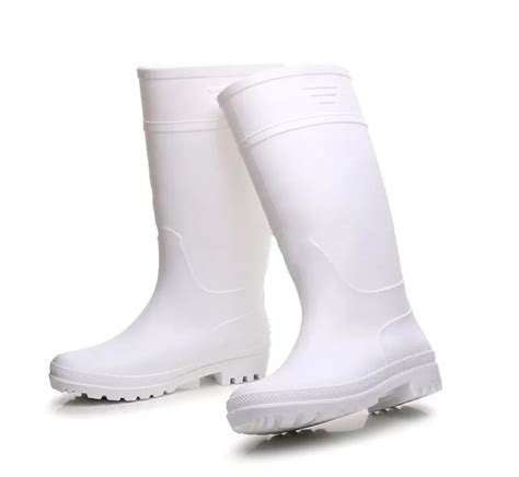 Pvc Waterproof White Rain Boots Rubber Pvc Gumboots Shoes Protective ...